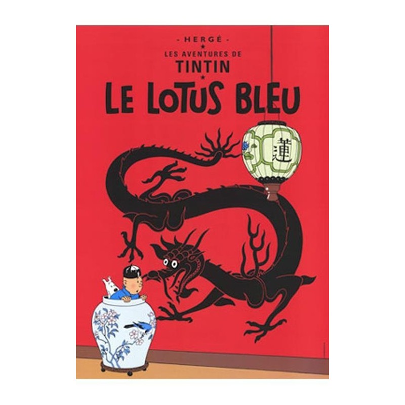 Poster - Tintin Le Lotus Bleu - Tintin Blå Lotus Poster - Tintin Le Lotus Bleu - Tintin Blå Lotus