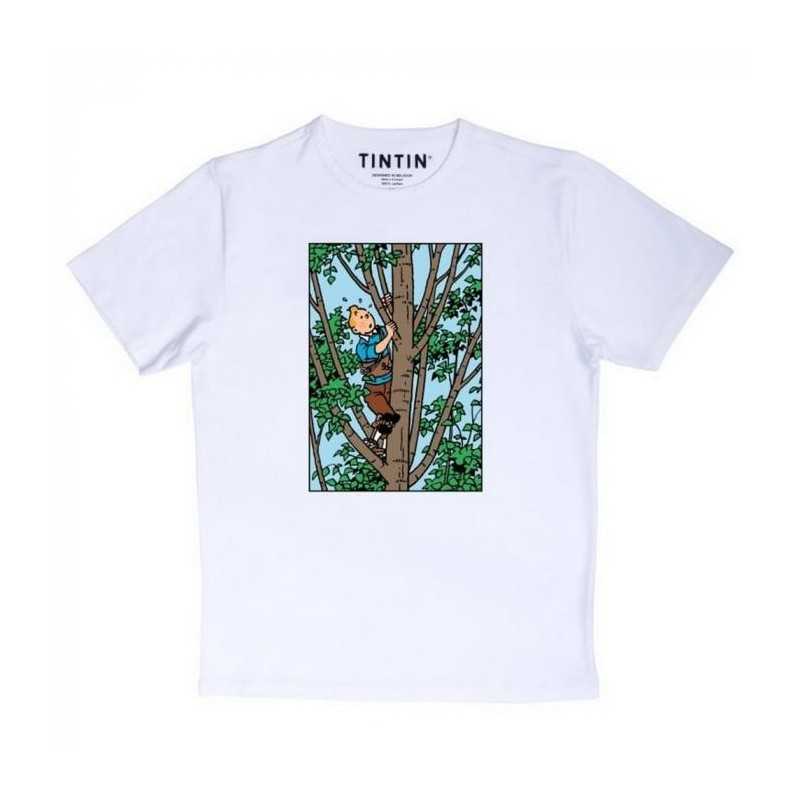 Tintin - T-Shirt - Tintin klättrar i träd